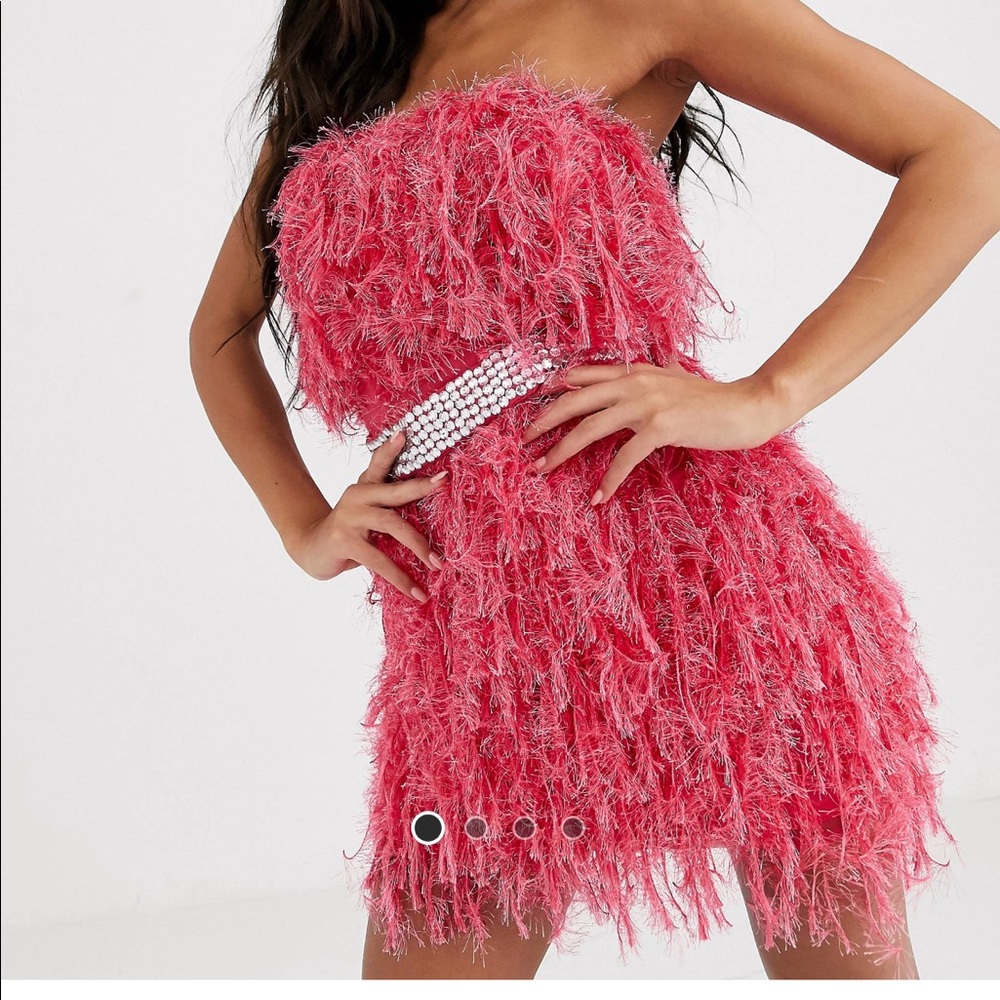 ASOS pink frill dress